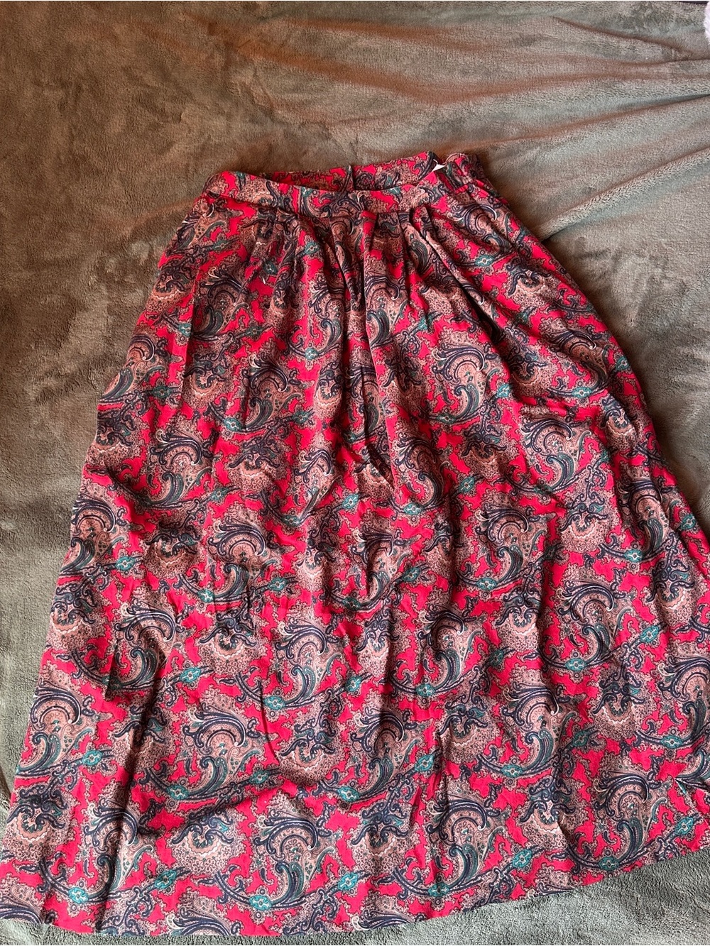 Beautiful Red Paisley Women's Maxi Skirt
